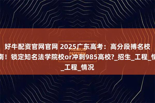 好牛配资官网官网 2025广东高考：高分段搏名校指南！锁定知名法学院校or冲刺985高校?_招生_工程_情况