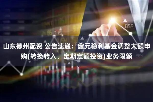 山东德州配资 公告速递：鑫元稳利基金调整大额申购(转换转入、定期定额投资)业务限额